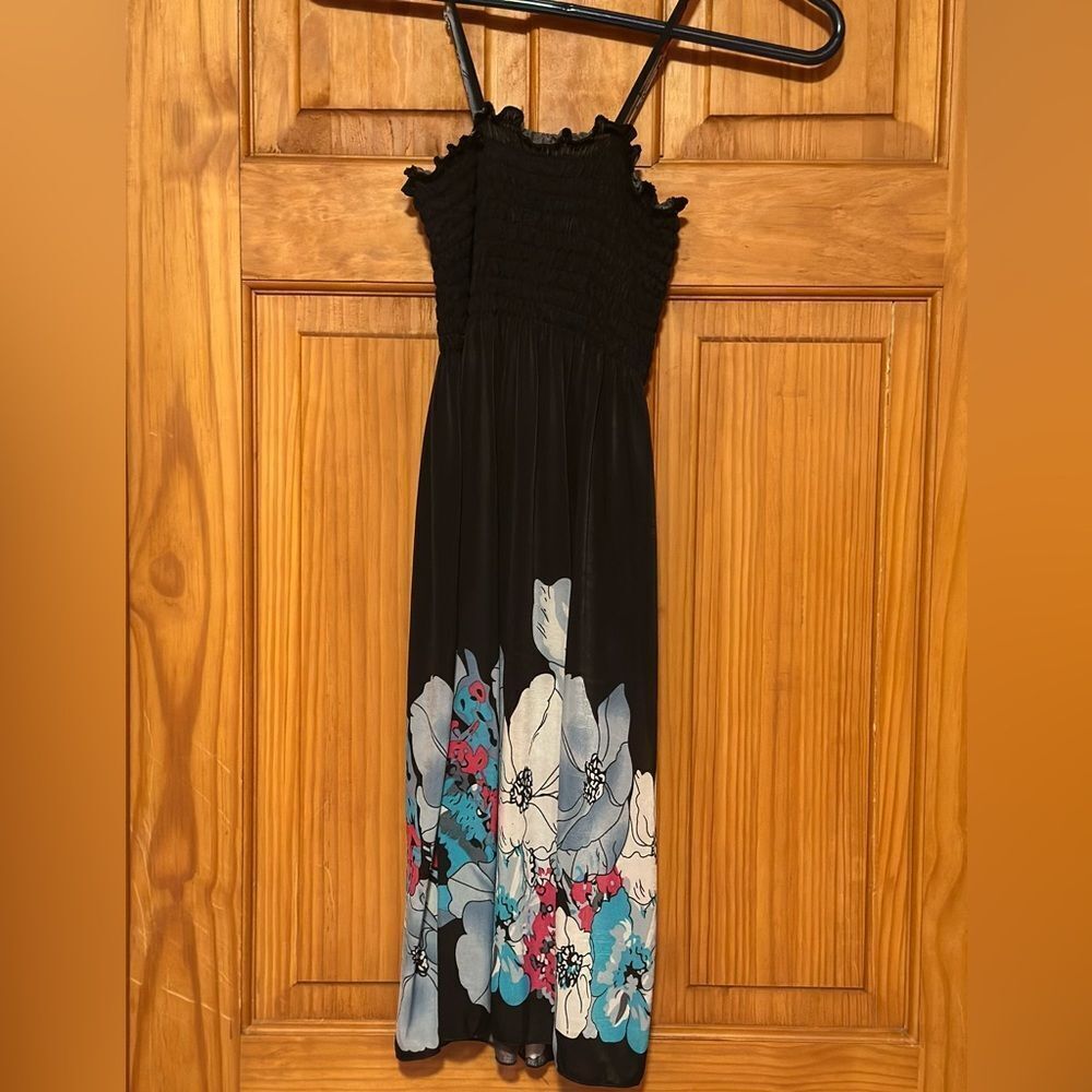 Floral Black Swim Coverup